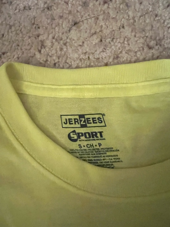 Jerzees Neon Yellow Crewneck Tee - Picture 2 of 3